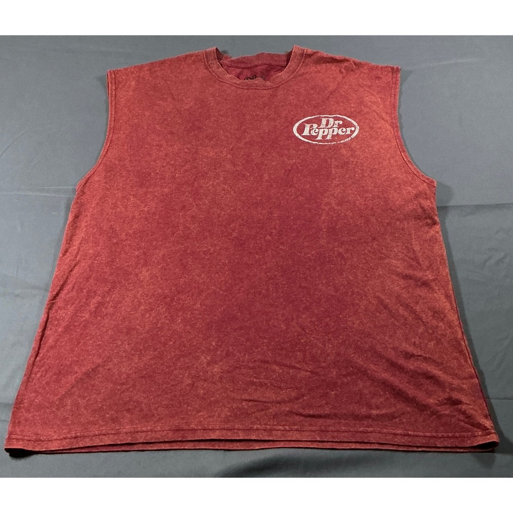 Dr Pepper Mens Muscle Tee L Maroon Acid Wash Just What The Dr Ordered Tank Top
